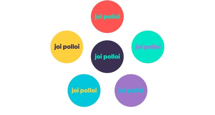 Colour patterns of the Joi polloi logo